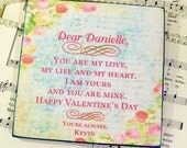 Coaster Valentines's Day Coaster Rose Gifts for Birthday Personalized Coasters Write Your Own Sentiment