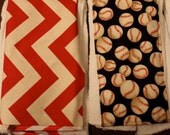 Baseball burp cloth set