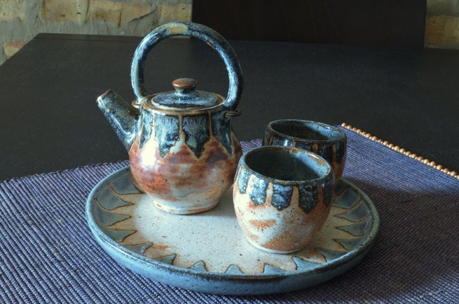 SALE Tea set with abstract  design pattern