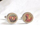 Iron Man cufflinks Avengers cuff links avenger superhero recycled marvel vintage comics comic book accessories