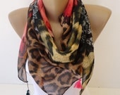 cheetah print scarf, scarves , cotton scarf, colorful