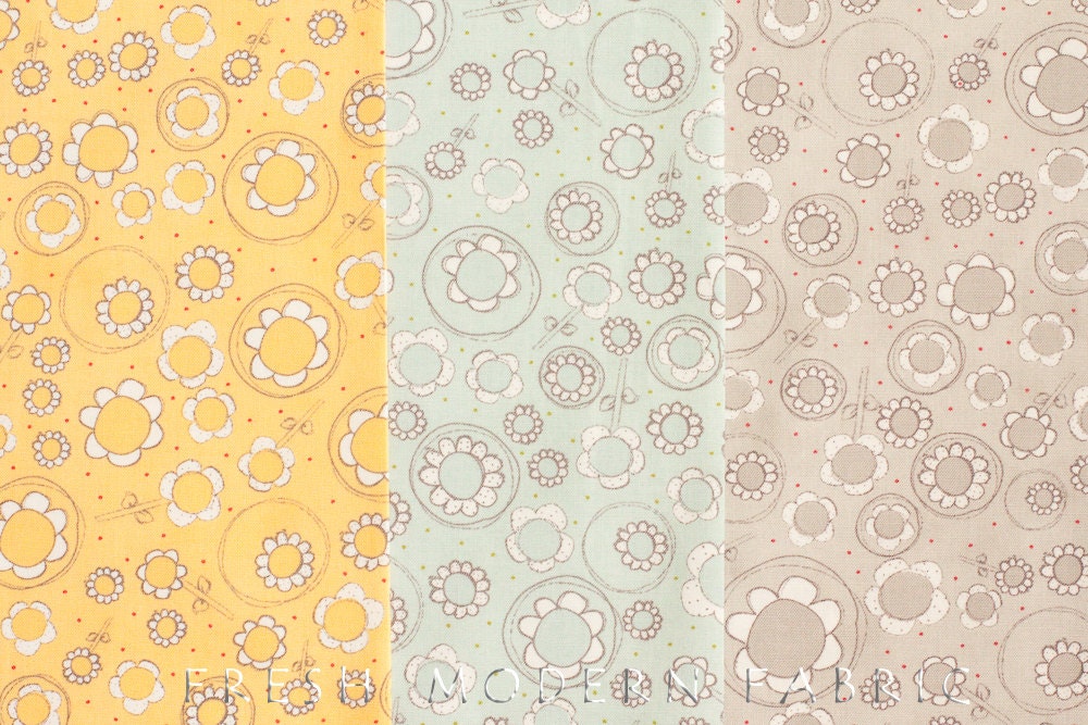 Fat Quarter Bundle Noteworthy Plant a Garden, 3 Pieces, Sweetwater, Moda Fabrics, 100% Cotton Fabric