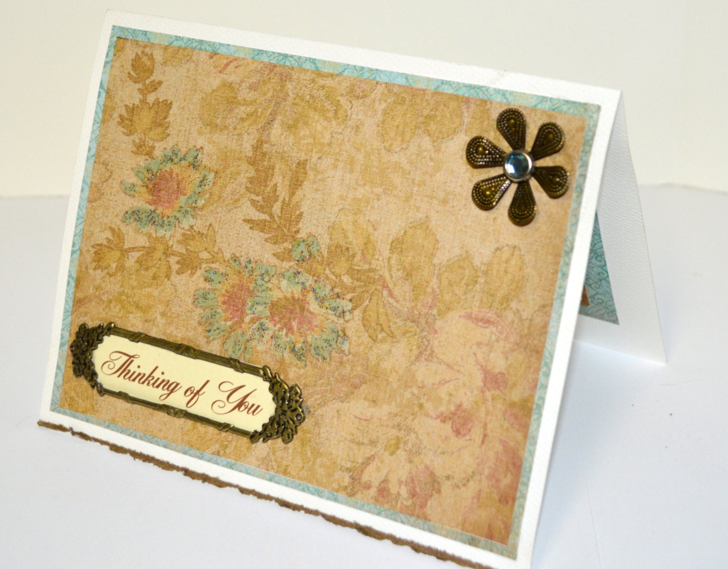 Thinking of You Card - Sympathy Card - Soft browns/Blues