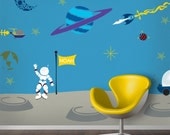 Outer Space Wall Mural Stencil Kit for Boys or Baby Room