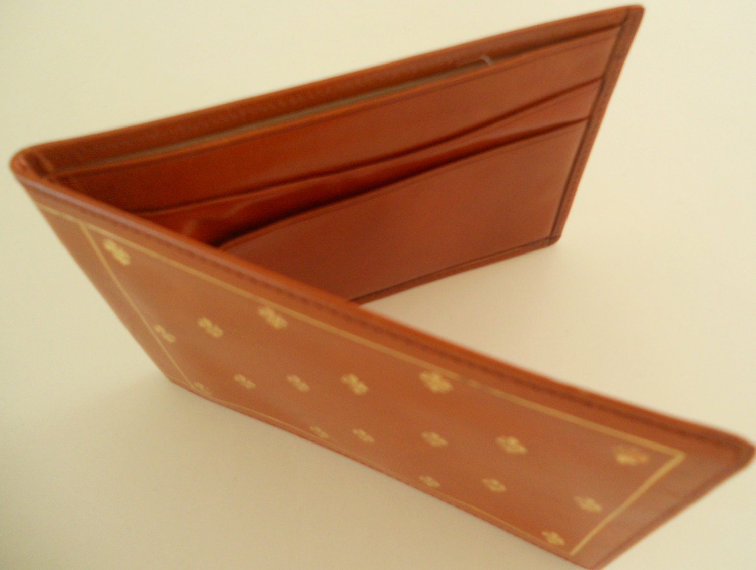 Vintage Fleur De Lis Bifold Wallet Italy