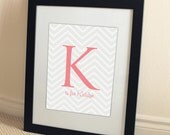 monogram kids room nursery letter "K is for" personalized customizable