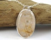 Golden Rutilated Quartz Sterling Silver Necklace