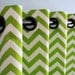 Designer Curtains - Pair of Decorative Designer Custom Grommet Curtains Drapes  50 x 96 Chartreuse Green and White Chevron Zig Zag