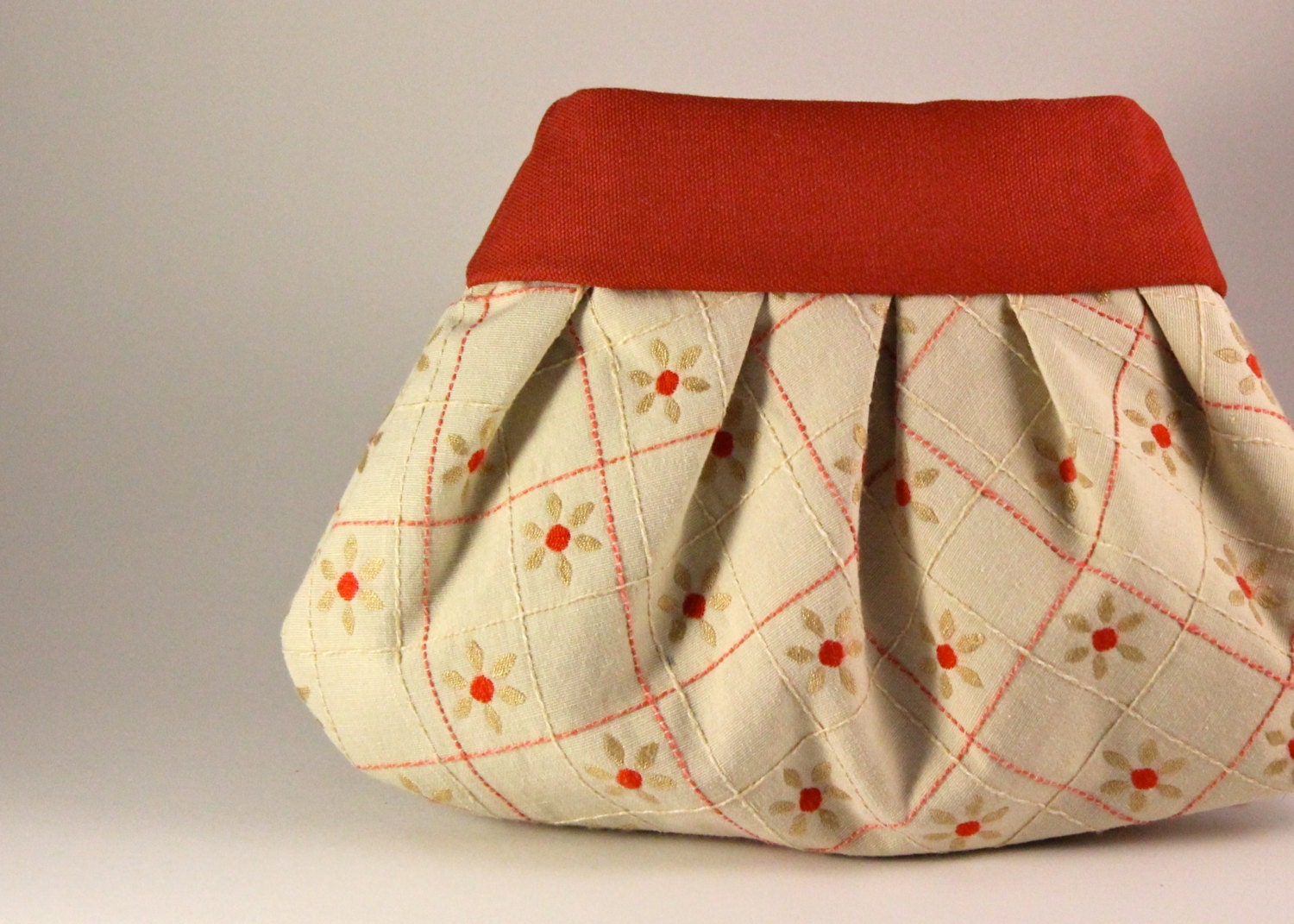 Vintage Inspired Orange Clutch Purse