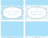 Blue Damask Baptism- tent style food labels- print your own Il_170x135
