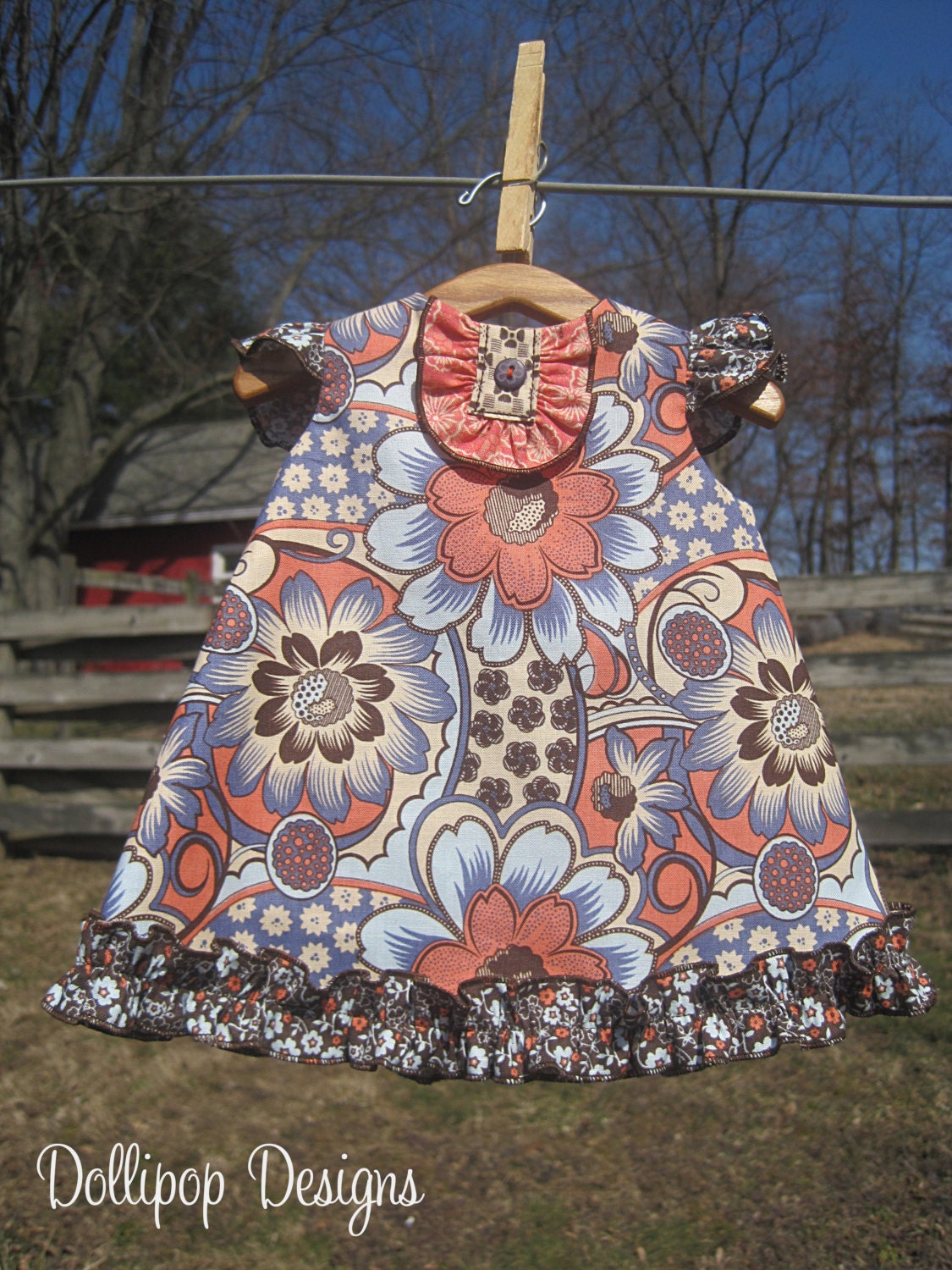 Synergy Flutter Dress for American Girl Doll by Dollipop Designs