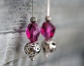 Pink Beadwork Long Dangle Earrings Summer Swarovski Jewelry