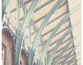 london covent garden mint color photo print - whimsical fine art architecture photography, arch, curve, iron - 12x12