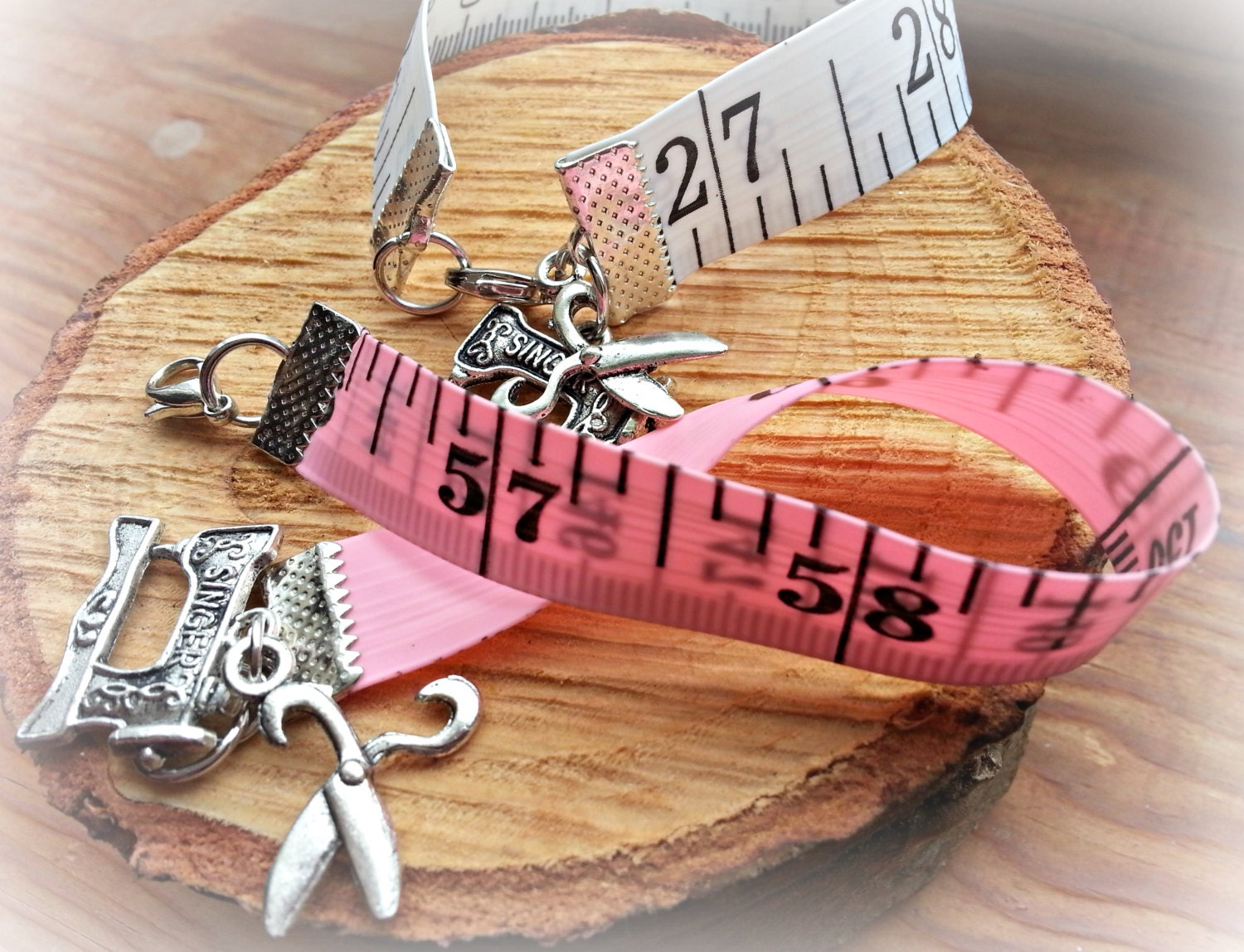 Bracelet Tape Measure with Charms Your Choice of Color