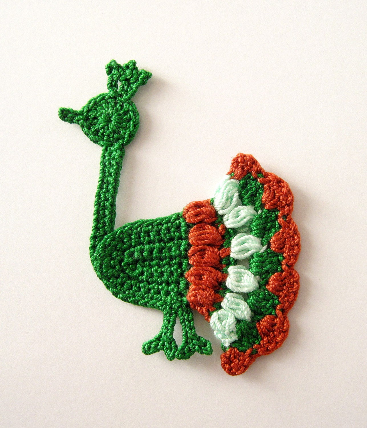 Crochet Peacock Applique