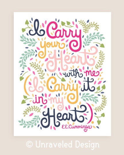 11x14-in E.E.Cummings Quote Illustration Print.