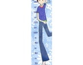 Growth Chart for Girls - Height Chart for Girls- Jumping Nicole in Canvas
