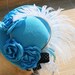 blue or pink mini hat fascinator, wedding races