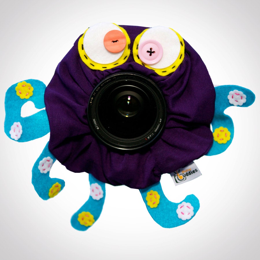 Shutter Buddies Oscar OCTOPUS with SQUEAKER camera lens prop- Ready to ship
