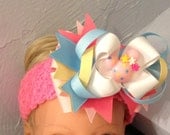 Baby Girl Pink Headband with Mickey Mouse bow