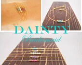 Set of Five/Dainty Gemstone Bridesmaid Bracelets/ Bridesmaid Bracelets/Set of Five Dainty Bracelets