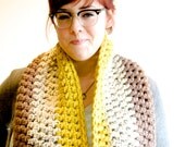 Scarf, Cowl, Infinity Scarf, Circular Scarf (The Abington Warmer in Citron/ Oatmeal/ Taupe)