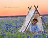 Patchwork Tent Photography prop - Ivory Cream