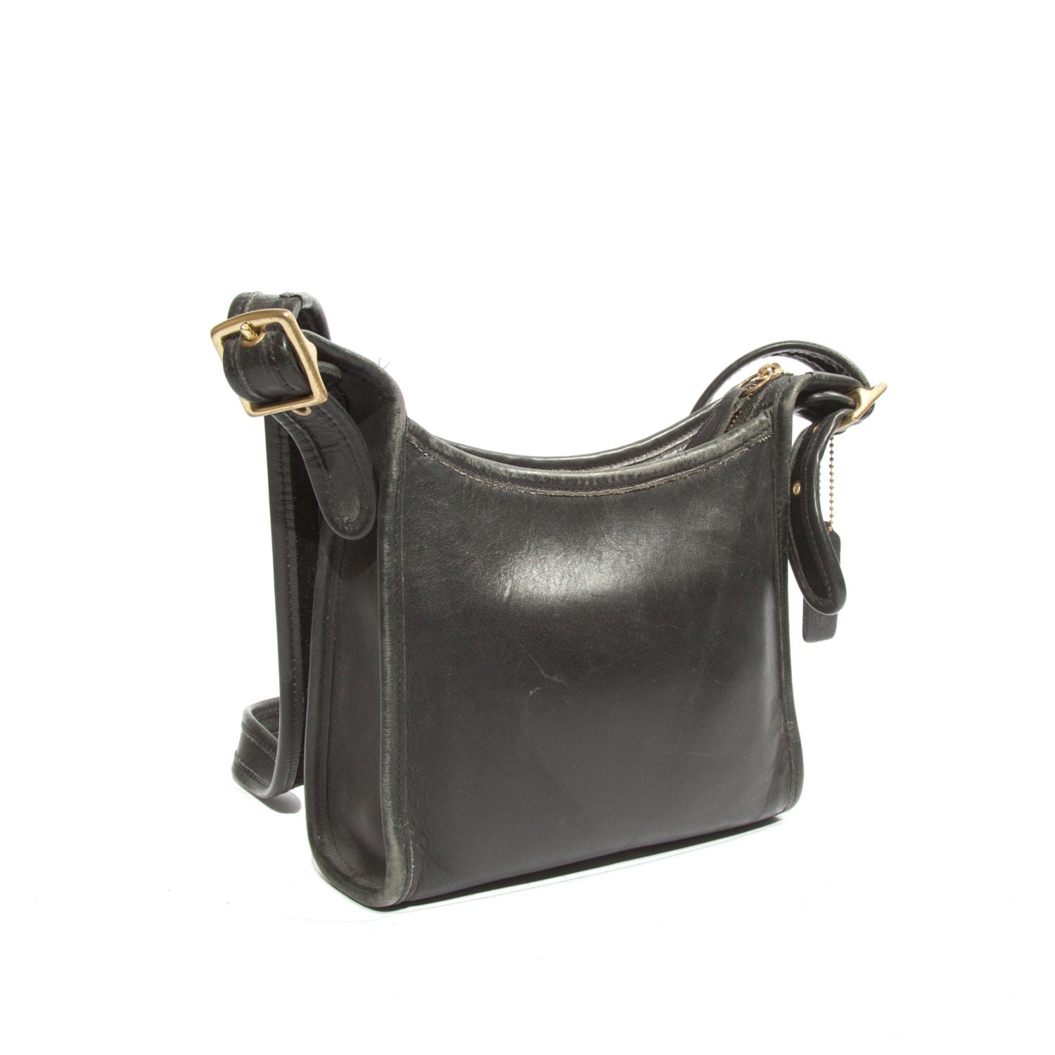 Cross Body Purse / Black Leather COACH Handbag