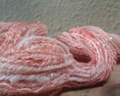 Tweed HAND SPUN yarn. Wool and kid mohair, with  glass beads