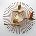 Curtis Jere Brass and Copper Sunburst with Birds Wall Sculpture