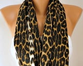 BIG SALE Leopard - Infinity Scarf Shawl Circle Scarf Loop Scarf  Gift -fatwoman