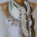 Fabric Knitted Lace Scarf - Plush Shawl Scarf Flower Scarf - Cowl Scarf - Brown - fatwoman