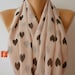 Infinity Scarf Shawl Circle Scarf  Loop  Scarf Gift -fatwoman - LOVE - Heart