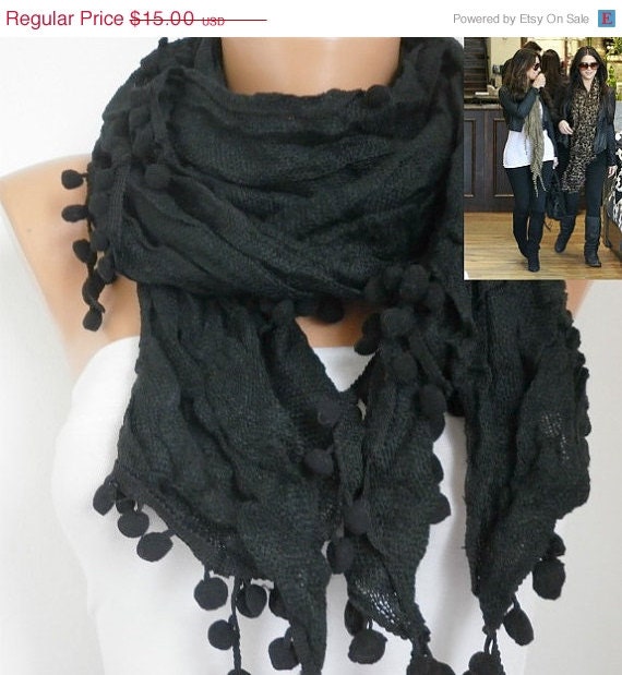 BIG SALE Black Women Shawl Scarf -  Cowl