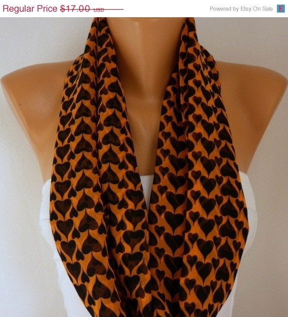 BIG SALE Heart - Infinity Scarf Shawl Circle Scarf Loop Scarf Gift -fatwoman - LOVE - Heart