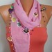 BIG SALE Summer Scarf Shawl - Cotton Weddings Scarves - Cowl with Lace Edge - Pink