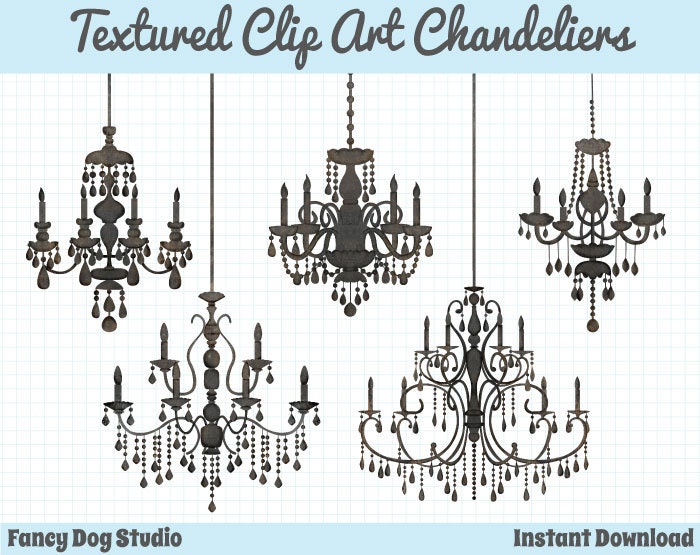 Chandelier Clip Art Silhouette Digital Instant Download