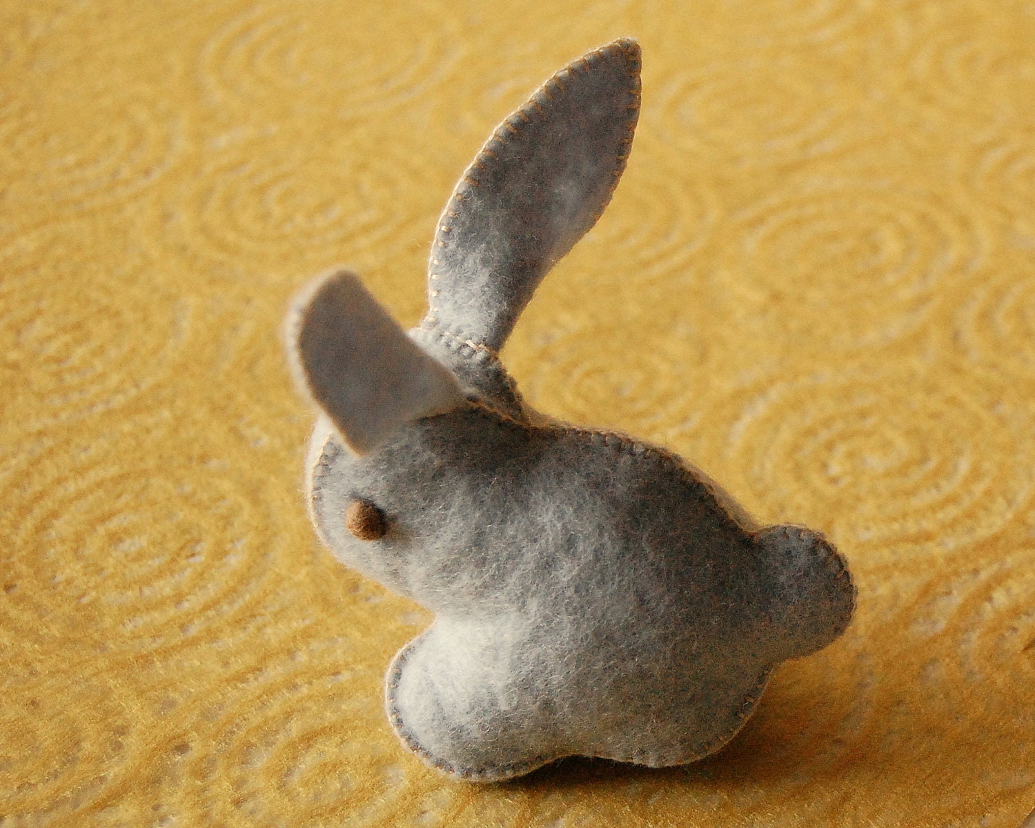 BUNNY RABBIT EASTER Felt Toy -- Light Blue Soft Animal Sculpture -- Handmade felt pure merino wool