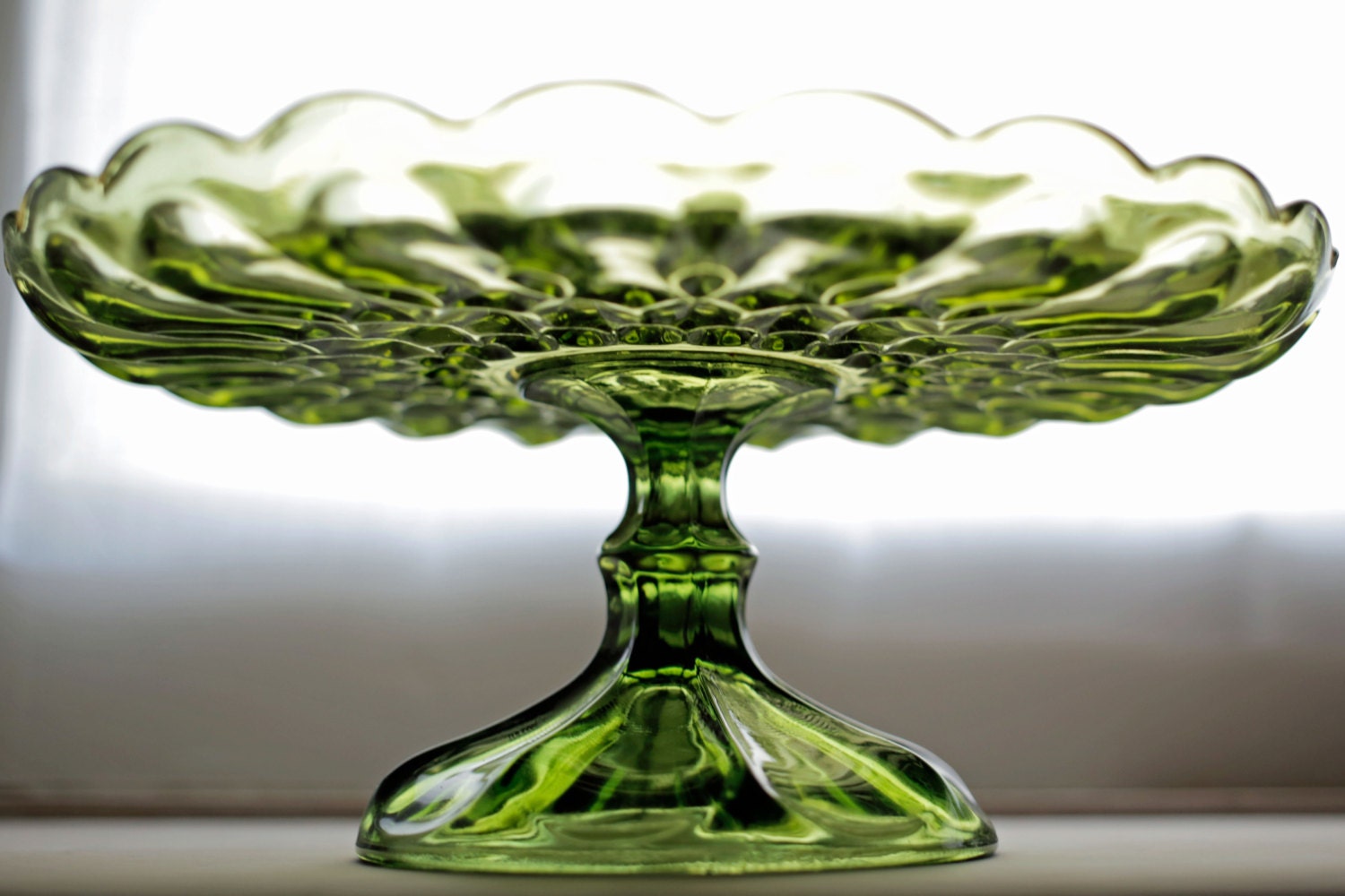 A Cut Above - Glass, Emerald Green, Vintage, Platter, Fine Art Photography 8 x 10 Giclee Print, Wall Art