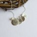 Sterling Silver Etched Family Tree Initial Necklace -- Mothers Grandmothers Gift -- Three Initials
