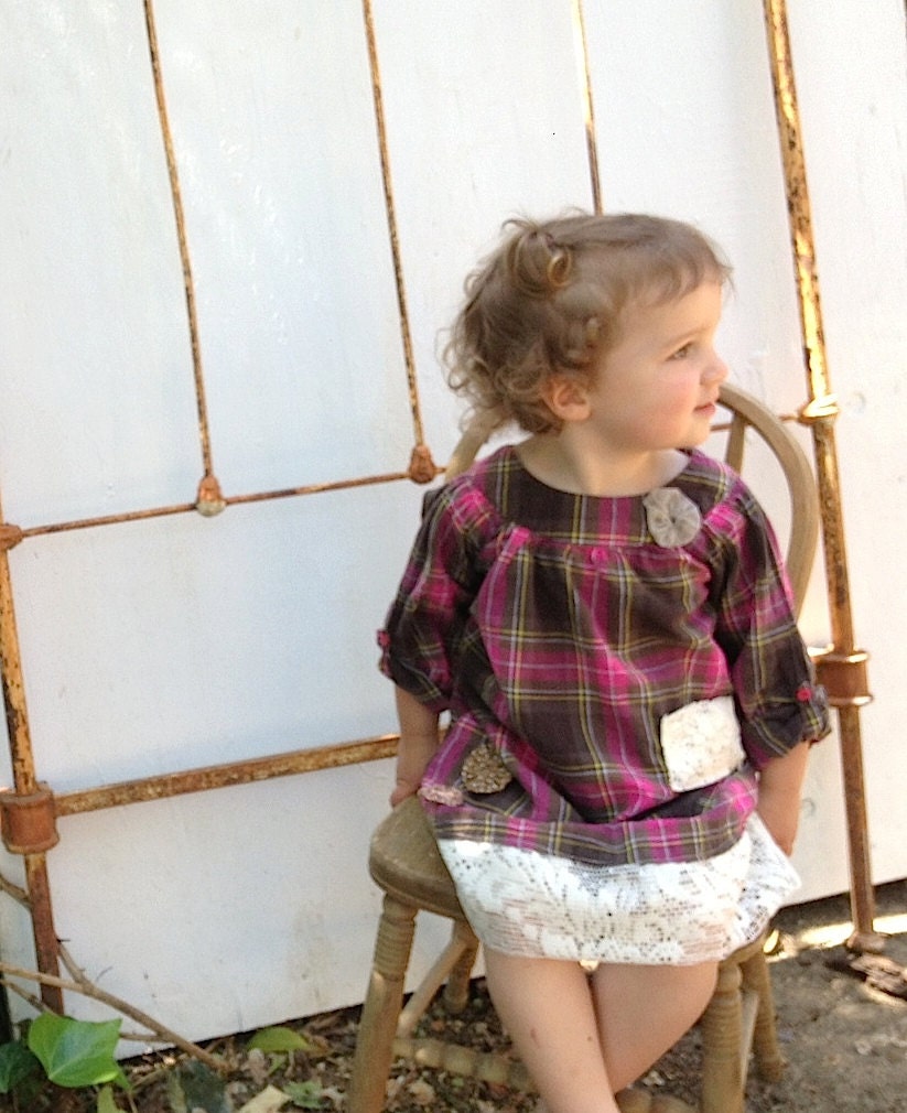 prairie girl spring summer pink brown rustic prairie girl plaid  BIRTHDAY party country flowerl wedding lace dress