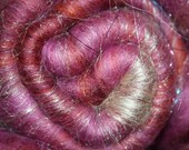Batt Merino Tussah Silk Sari Silk Angelina Repeatable Colorway 1.61 oz 46g Ready to Ship International - Frozen Vineyard
