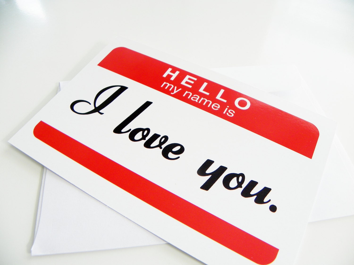 Hello My Name Is I Love You Romantic Card Greeting Card Funny Greeting Card