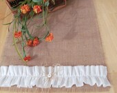 XXL Burlap Table Runner Shabby Chic Decor Rustic Wedding 108" LONG by 14" WIDE
