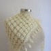 Ivory shawl, bonnet hot new knitting handmade crcohet wedding bridal shawl.knitting, fashion,shrug,stole, capelet, cream, women, scarflette