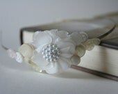 Flower Girl Facsinator - Wedding Head Band - made a beautiful button arrangement