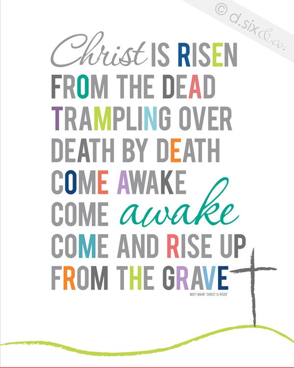 Christ is Risen Spring print 8x10