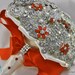 Orange Crystal Brooch Bouquet - by Blue Petyl - LARGE - Bridal Bouquet - Wedding Bouquet