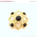 Monet Brooch - Gold Tone with Black Cabochons