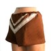 Silk Lingerie Shorts Panties Lace / Brown Ivory Chevron Vintage Jacquard / Small - Alma Garconne Tap Shorts